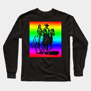 Western Era - Cowboy and Cowgirl on Horseback Long Sleeve T-Shirt